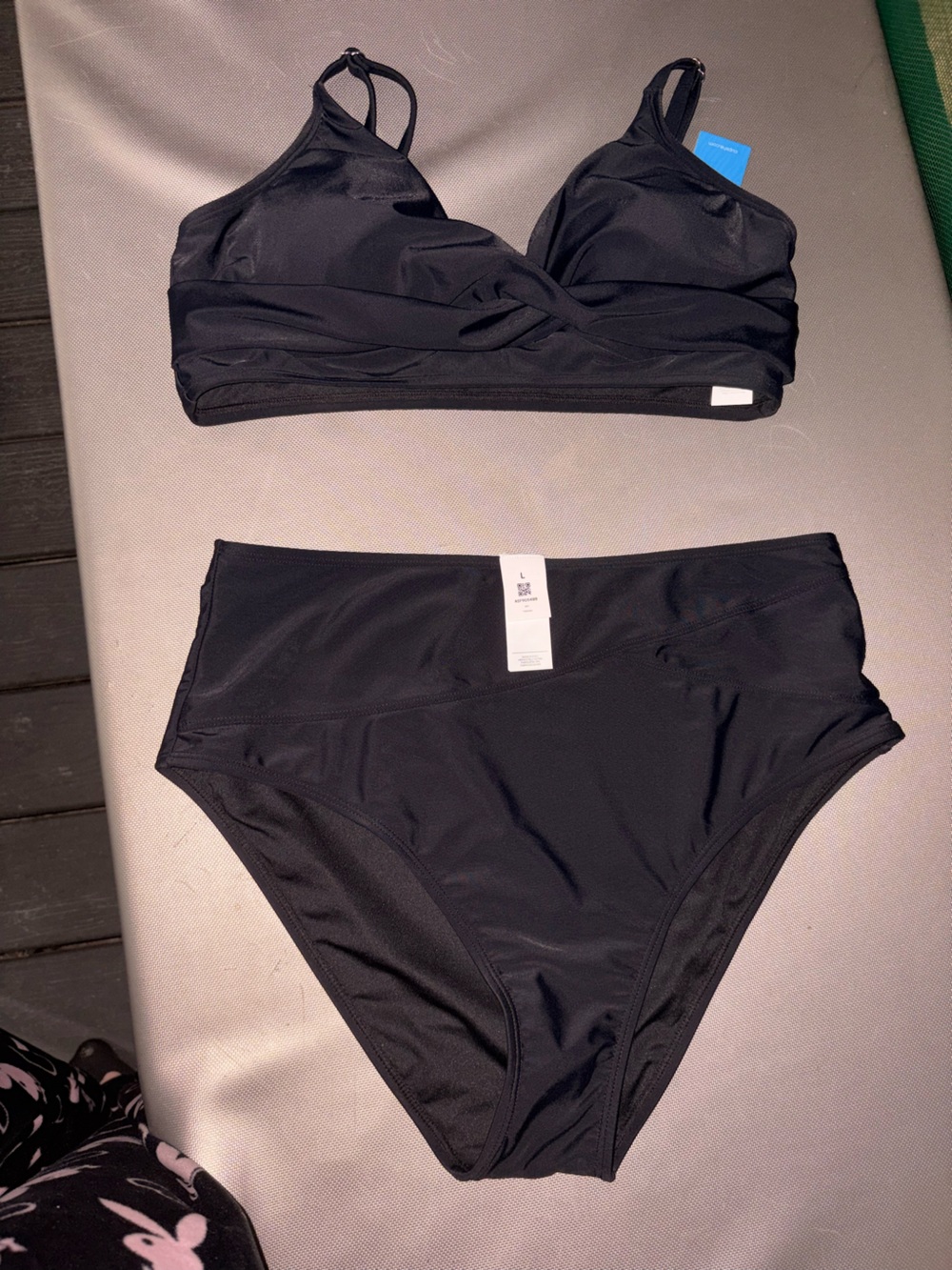Black High-Waist Bikini Bottoms